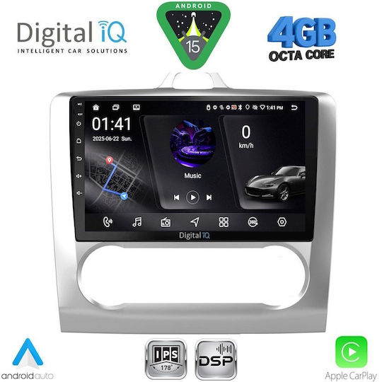 Digital IQ Ηχοσύστημα Αυτοκινήτου για Ford Focus 2005-2012 με Clima (Bluetooth/USB/WiFi/GPS/Apple-Carplay/Android-Auto) με Οθόνη Αφής 9"