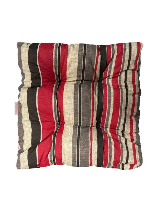 Garden Chair Cushion Bamboo Red Checkered 38x38cm