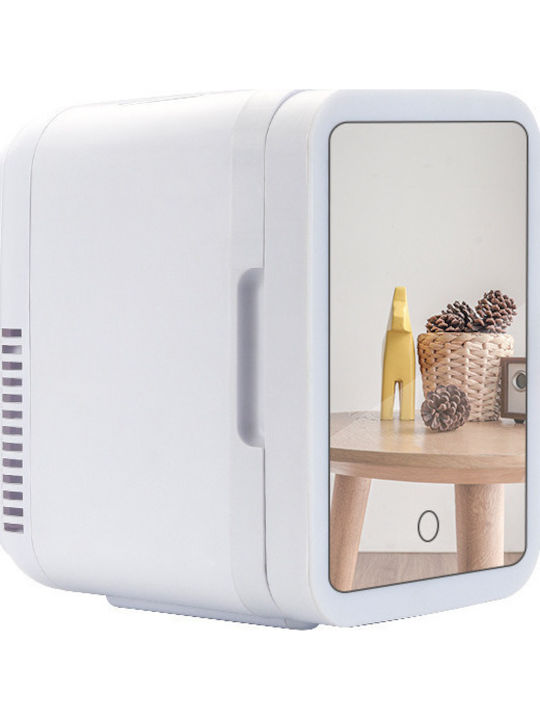 Mini Portable Fridge Cosmetics Storing Care Products 4l Capacity Mirror White