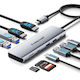 Lemorele USB-C Докинг Станция с HDMI 4K PD Ethernet и Свързване на 2 Монитора Сребриста (YI380C)