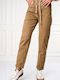 Pantaloni Dama Tesatura High Rise Fit Mama Kaki