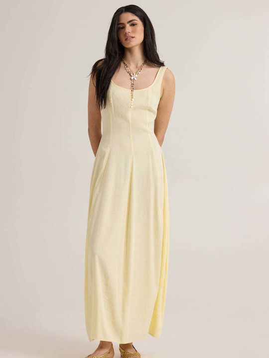 Enzzo Summer Maxi Dress Yellow