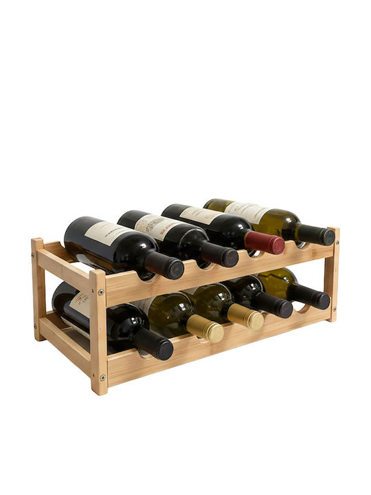 Relaxdays Suport de Sticle de Podea din Lemn Bej 16.5x45x23.5cm
