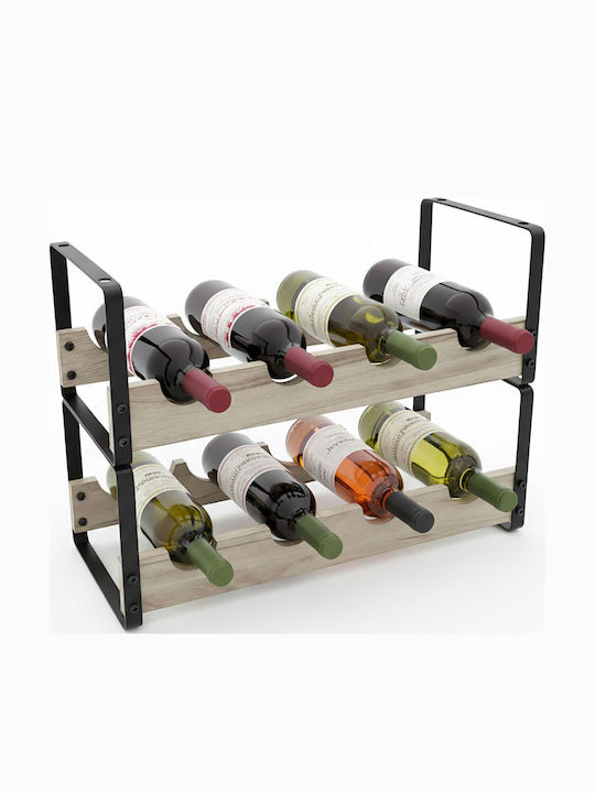 Relaxdays Suport De Sticle Metalic Negru De Podea 29x39.5x17.5cm