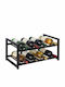 Relaxdays Suport De Podea Pentru Sticle Metalic Negru 21.5x24.5x42.5cm