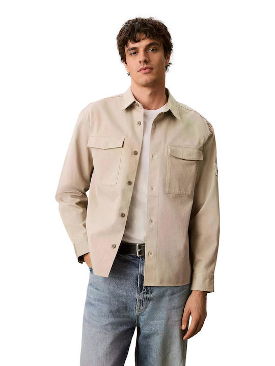 Μακρυμάνικo Overshirt Μπεζ