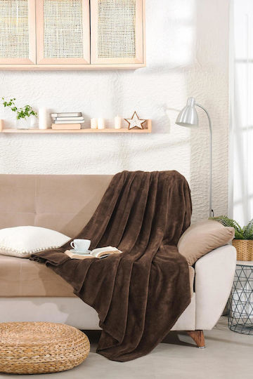 Rebeka Home Полутораспално Одеяло 180x220 см Кафяво Rebeka Home Полутораспално Одеяло 180x220 см Кафяво