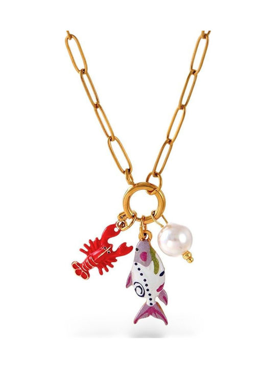 Callajewels Колиета от Стомана Червено
