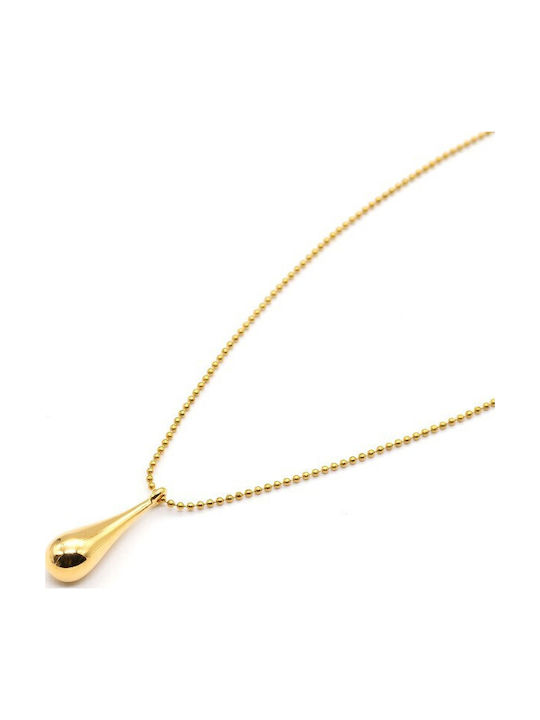 Irmelia Necklace With Tear Design Made Of Gold Plated Steel