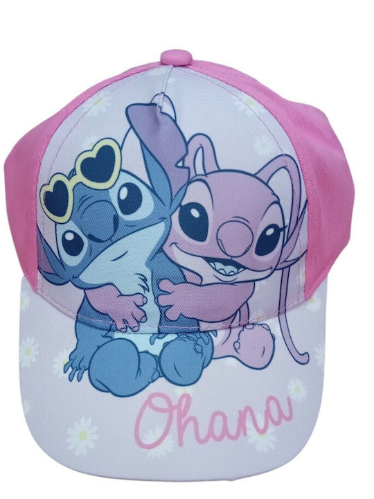 Disney Kinderhut Stoff Stitch Rosa