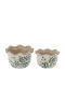 Artekko Ceramic Plant Pots Beige 2 Pieces