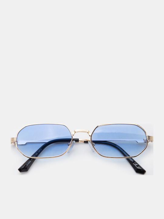 Luigi Unisex Sunglasses with Blue Metallic Frame and Blue Lens 4842506
