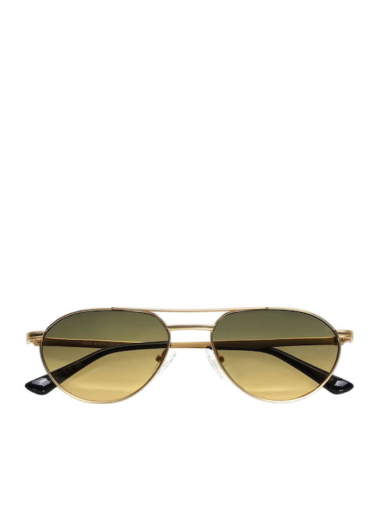 JohNocera Unisex Sunglasses With Gold Metallic Frame And Gold Gradient Lens Jn-kilo-c02