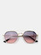 Luigi Unisex Sunglasses With Pink Metallic Frame And Pink Lens