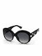 Nina Ricci Women's Sunglasses With Black Horn-Rimmed Frame And Black Lens