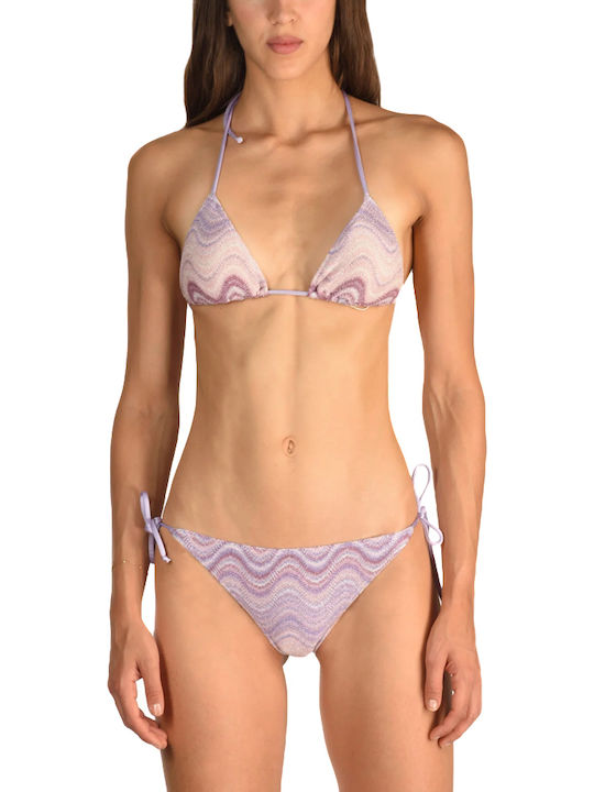 MC2 Virgo Bikini Slip Λευκο- Μωβ- Ροζ
