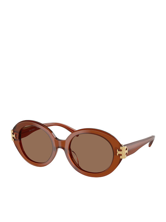 Tory Burch Дамски Слънчеви Очилa с Кафяви Пластмасови Рамки и Кафяви Стъкла