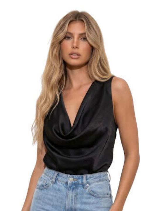 Bluza Damă Satin Drapată Cu Bretele Satin