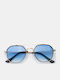 Luigi Unisex Sunglasses with Light Blue Metallic Frame and Light Blue Lens 4869630