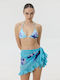 Sunsetgo Ariane Mini Pareo Aqua Floral Κοντο Παρεο Γαλαζιο