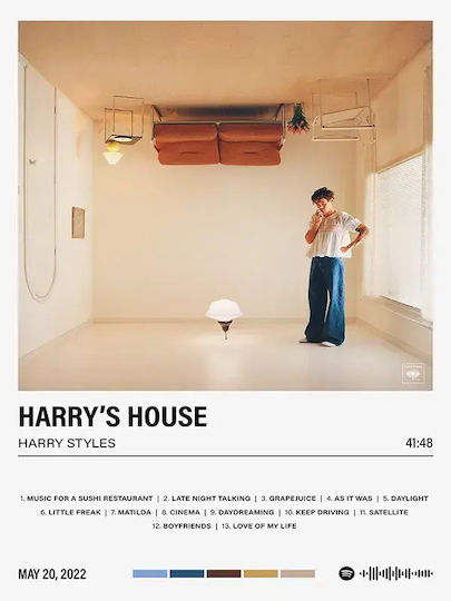 Music Poster Harry's House Ms054 40cm X 50cm Premium Μαύρο Ξύλινο Κάδρο