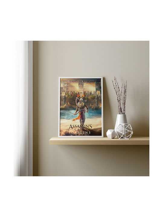 Gaming Poster Assassins Creed Origins Cover Gm2355 40cm X 50cm Premium Black Wooden Frame