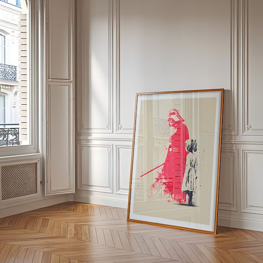 Poster Star Wars Darth Vader Banksy Art Mv304 40cm X 50cm Premium Μαύρο Ξύλινο Κάδρο