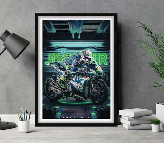 Poster Motogp Joan Mir Gp013 40cm X 50cm Premium Μαύρο Ξύλινο Κάδρο