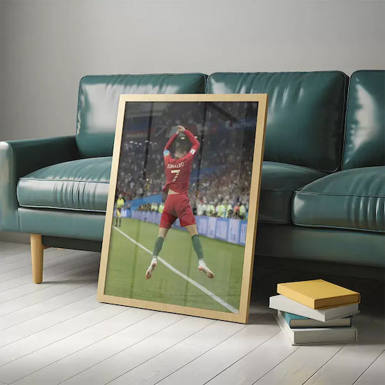 Poster Cristiano Ronaldo Sc040 40cm X 50cm Premium Μαύρο Ξύλινο Κάδρο