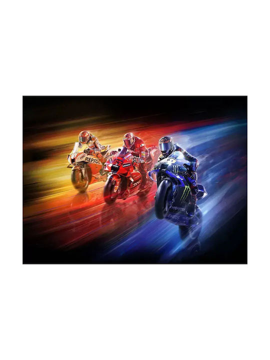 Poster Motogp Márquez Bagnaia Quartararo Gp024 40cm X 50cm Premium Μαύρο Ξύλινο Κάδρο