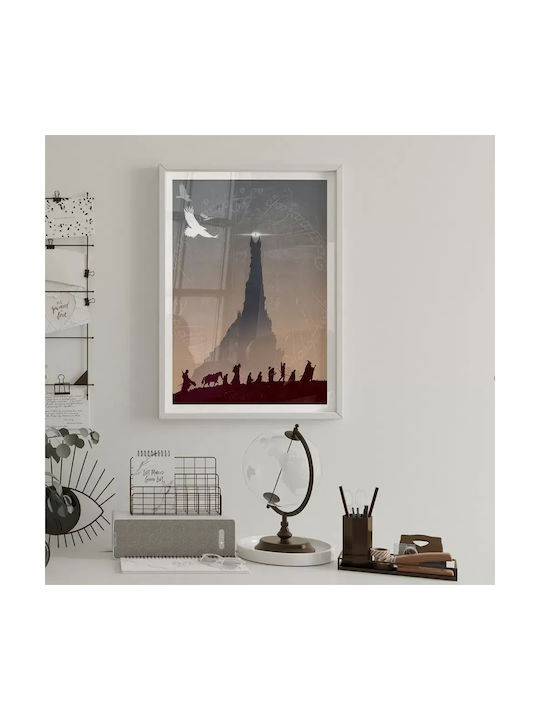 Poster Lord Rings Mountain Journey Mv129 40cm X 50cm Premium Black Wooden Frame