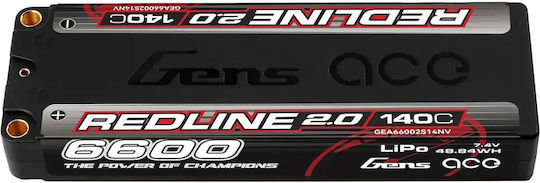 Gens Ace Μπαταρία Li-Po 7.4V 6600mAh 140C 2S για Τηλεκατευθυνόμενο