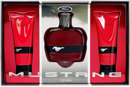 Set Ford Mustang Red Eau De Toilette Pentru Bărbați 100 Ml + Mustang Red Balsam After-shave 100 Ml + Mustang Red Gel De Duș Pentru Toate Tipurile De Piele 100 Ml