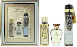 Set Ard Al Zaafaran Turab Al Dhahab Eau De Parfum Women 100 Ml + Turab Al Dhahab Deodorant Spray Men 250 Ml + Turab Al Dhahab Room Spray 300 Ml
