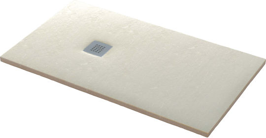 Sanitec Flat Stone Ντουζιέρα Τεχνητής Πέτρας 160x80cm Γκρι