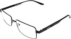 Hoffman 8279 C3 Herren Metall Brillengestelle mit Rezept Rechteck Schwarz