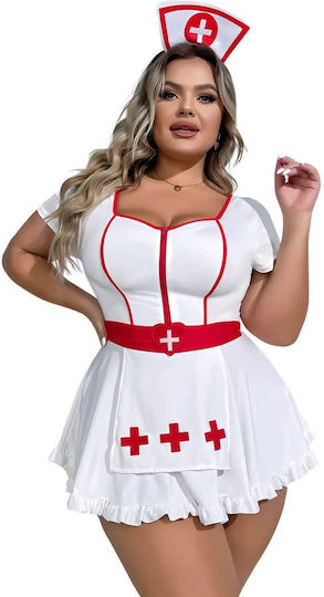 Στολή Φόρεμα Νοσοκόμα Plus Size W2307 Λευκο