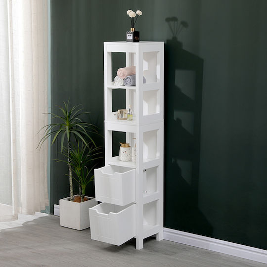 Pakketo Kelby 370-000036 Στήλη Μπάνιου Δαπέδου 30x30x144cm Λευκή