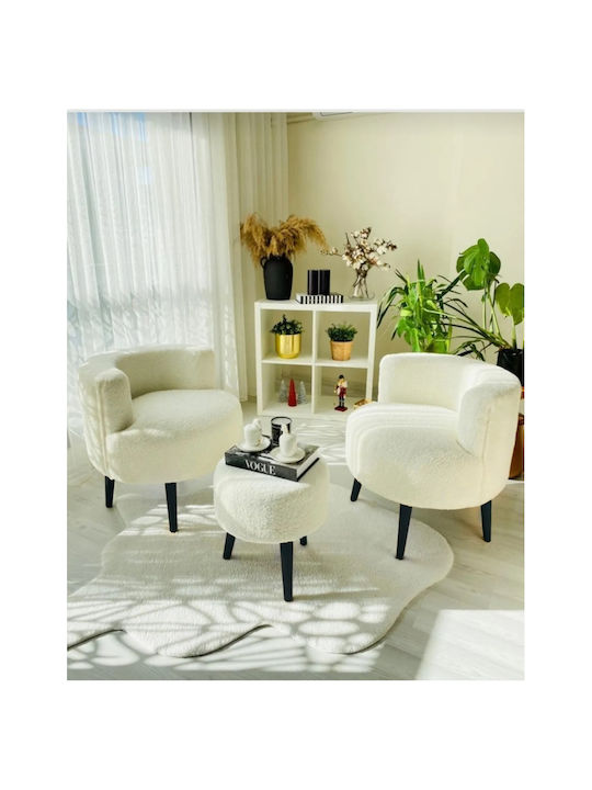 Living Room Furniture Set 2 Armchairs & Stool