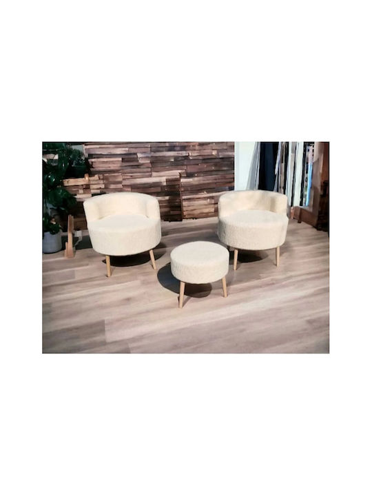 Wohnzimmermöbel-Set 2 Sessel & Hocker