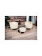 Wohnzimmermöbel-Set 2 Sessel & Hocker
