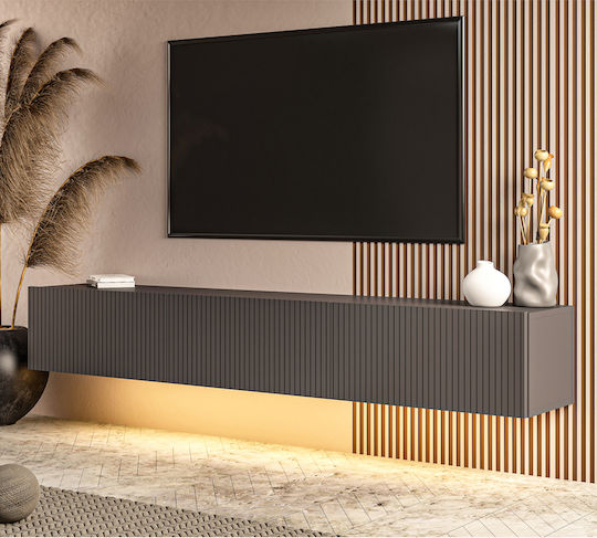 TV Stand with LED Lighting Gray L180xD31xH28cm