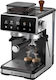 Amzchef Automatic Espresso Machine 1400W 20bar Pressure for Cappuccino with Grinder Silver CE-CM5560-SV