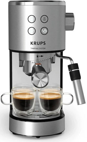 Krups Virtuoso+ Еспресо Кафемашина 1350W Налягане 15bar Сребрист XP499EE0
