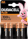 Duracell Duracell Alkaline-Batterien Plus AA 4er Pack
