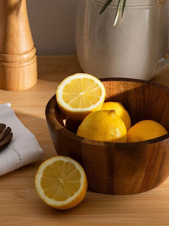 Secret de Gourmet Alicante Wooden Brown Salad Bowl 28x11cm