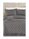 SteweHome Chenille Blanket Set Super Double 240x260cm Anthracite