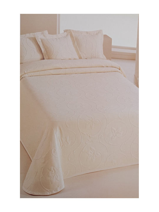 Manterol Casa Venus Coverlet Double Bed Cotton & Polyester Ecru 235x270cm