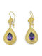 Dangle Earrings Gold Plated Silver Purple