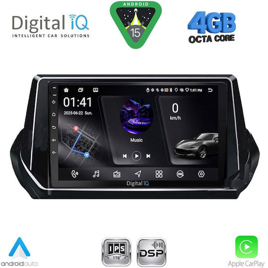 Digital IQ Ηχοσύστημα Αυτοκινήτου για Peugeot 208 2008 (Bluetooth/USB/WiFi/GPS/Apple-Carplay/Android-Auto) με Οθόνη Αφής 9"